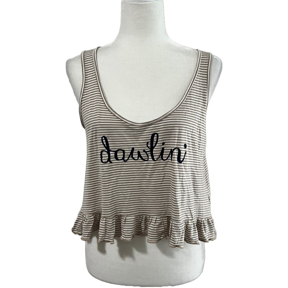 The Elizabeth Chronicles NOLA Dawlin’ Cropped Ruffle Tank - Picture 2 of 12